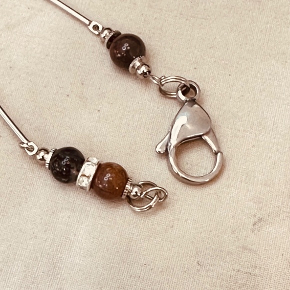 Stainless Steel & Indian Agate Beads Multicolor Handmade - Picture 11 of 12